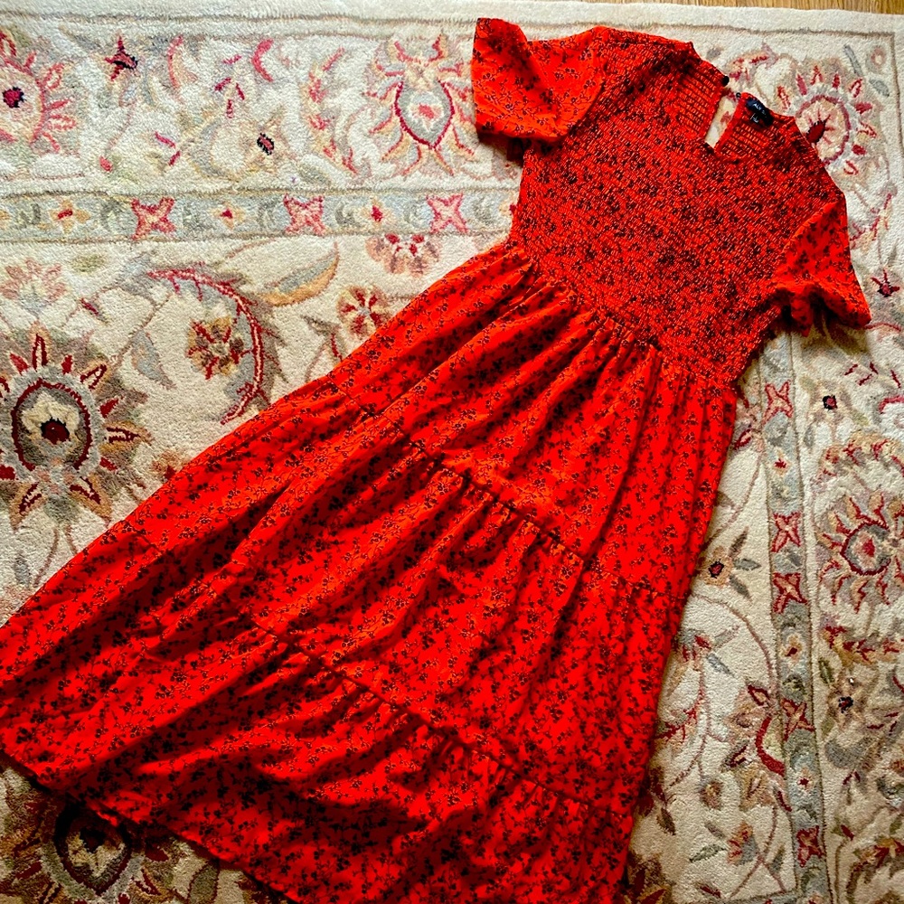 Never worn maxi dress, non smoking house, never worn outside of trying it on.